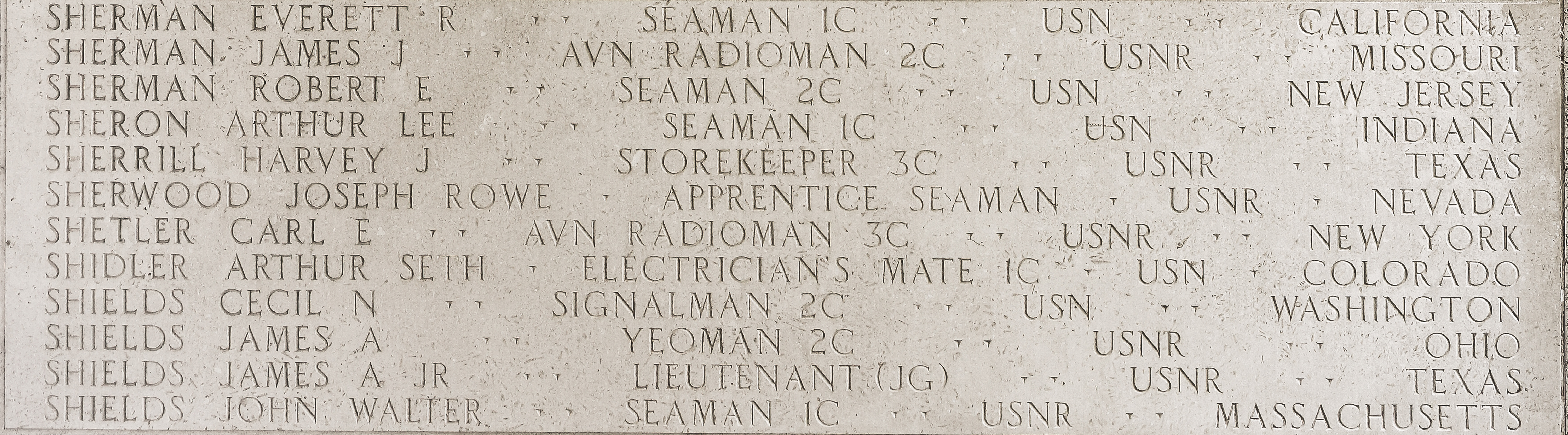 Joseph Rowe Sherwood, Apprentice Seaman